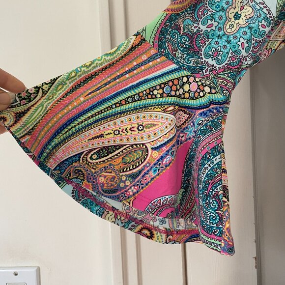 Tommy Hilfiger Paisley Dress Size 16 Flutter sleeves - Picture 4 of 5